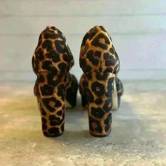 Michael‎ Kors Evie Calf Hair Leopard Print Platform Size 6.5 - Picture 4 of 11